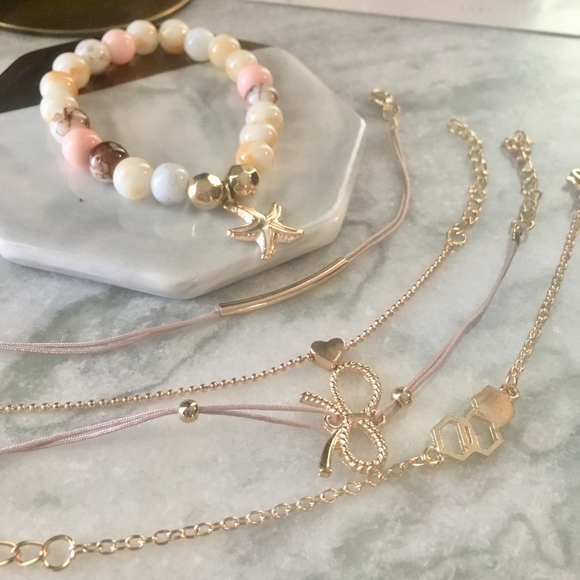 'Sand Storm' Multicolor Bead Starfish Bracelet Set - Picture 6 of 7